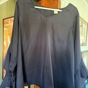Ariat Navy V-Neck Blouse